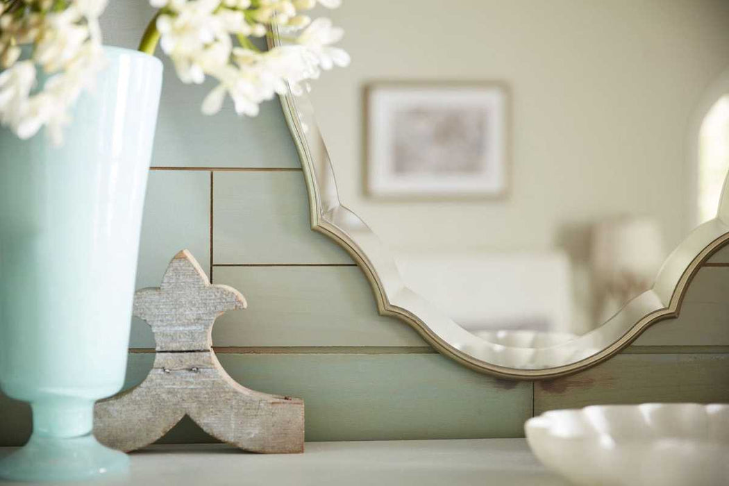 Domari Burnished Silver Mirror | Modern Oval Engineered Wood Frame Bathroom Vanity Mirror Mounted Vertical or Horizontal (20 in. W x 30 in. H x 1 in. D)