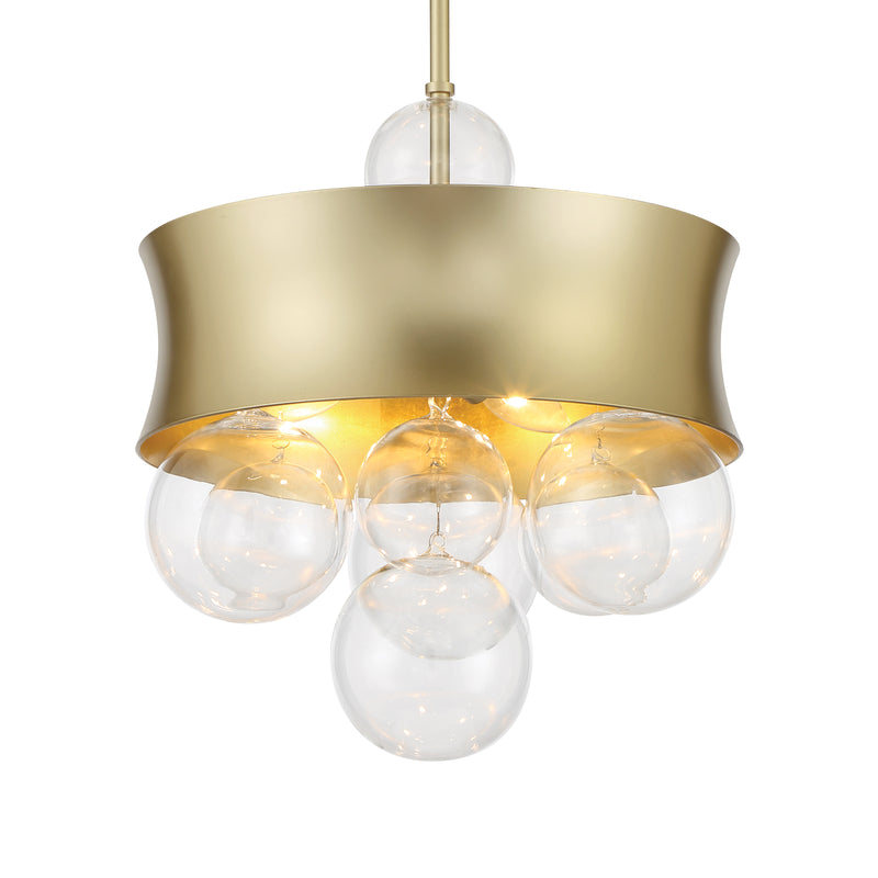 Minka Lavery Verdi Square By Robin Baron 3 Light Convertible Pendant-Soft Gold