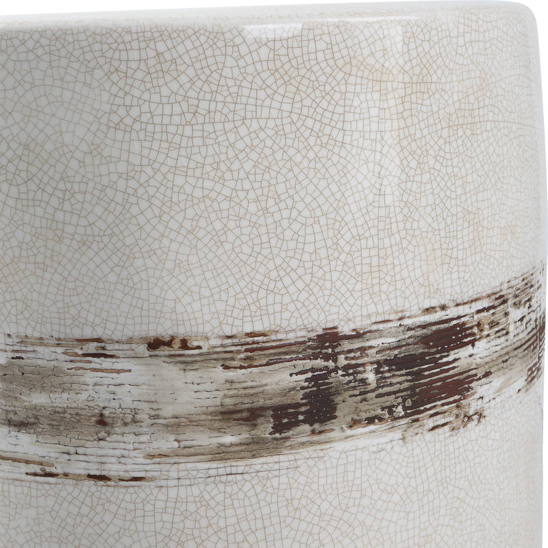 Uttermost Comanche White Ceramic Garden Stool - ALCOVE LIGHTING