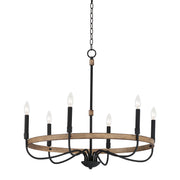 Maxim 14446DWBK Franklin 6 Light Chandelier | Driftwood / Black