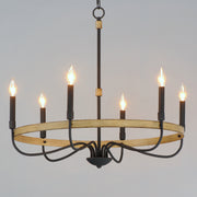 Maxim 14446DWBK Franklin 6 Light Chandelier | Driftwood / Black