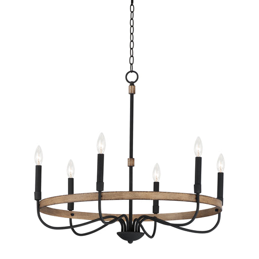 Maxim 14446DWBK Franklin 6 Light Chandelier | Driftwood / Black