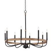Maxim 14448DWBK Franklin 8 Light Chandelier | Driftwood / Black