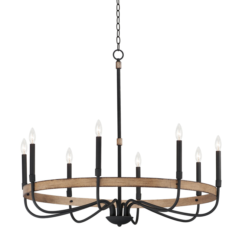 Maxim 14448DWBK Franklin 8 Light Chandelier | Driftwood / Black
