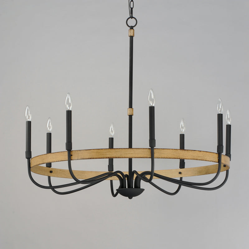 Maxim 14448DWBK Franklin 8 Light Chandelier | Driftwood / Black