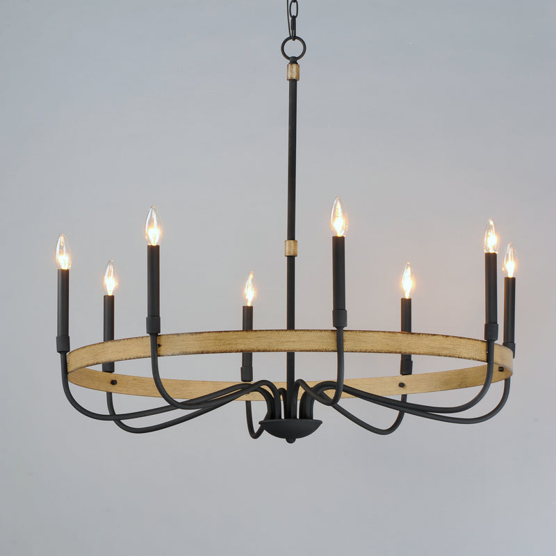 Maxim 14448DWBK Franklin 8 Light Chandelier | Driftwood / Black