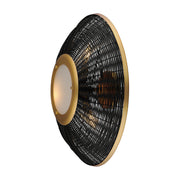 Maxim 14460BRNAB Rattan 20" Wall Sconce/Semi Flush Mount | Natural Aged Brass