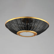 Maxim 14460BRNAB Rattan 20" Wall Sconce/Semi Flush Mount | Natural Aged Brass
