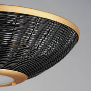 Maxim 14460BRNAB Rattan 20" Wall Sconce/Semi Flush Mount | Natural Aged Brass