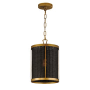 Maxim 14461BRNAB Rattan 1 Light Pendant | Natural Aged Brass