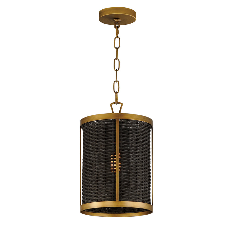 Maxim 14461BRNAB Rattan 1 Light Pendant | Natural Aged Brass