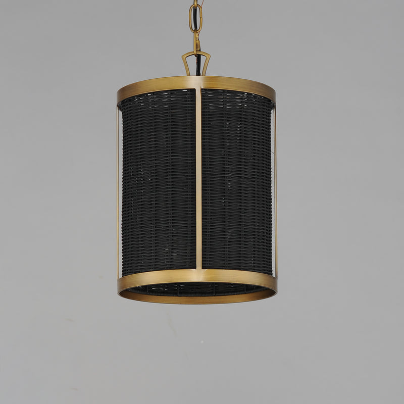 Maxim 14461BRNAB Rattan 1 Light Pendant | Natural Aged Brass