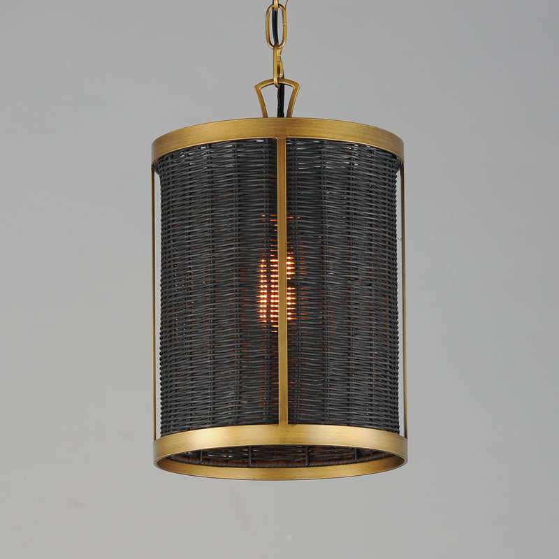 Maxim 14461BRNAB Rattan 1 Light Pendant | Natural Aged Brass