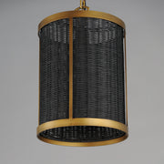 Maxim 14461BRNAB Rattan 1 Light Pendant | Natural Aged Brass