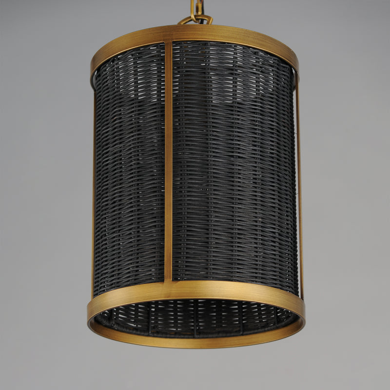Maxim 14461BRNAB Rattan 1 Light Pendant | Natural Aged Brass