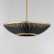 Maxim 14462BRNAB Rattan 20" 3 Light Pendant | Natural Aged Brass