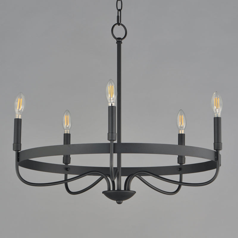 Maxim 14495BK Frankie 5 Light Chandelier | Black