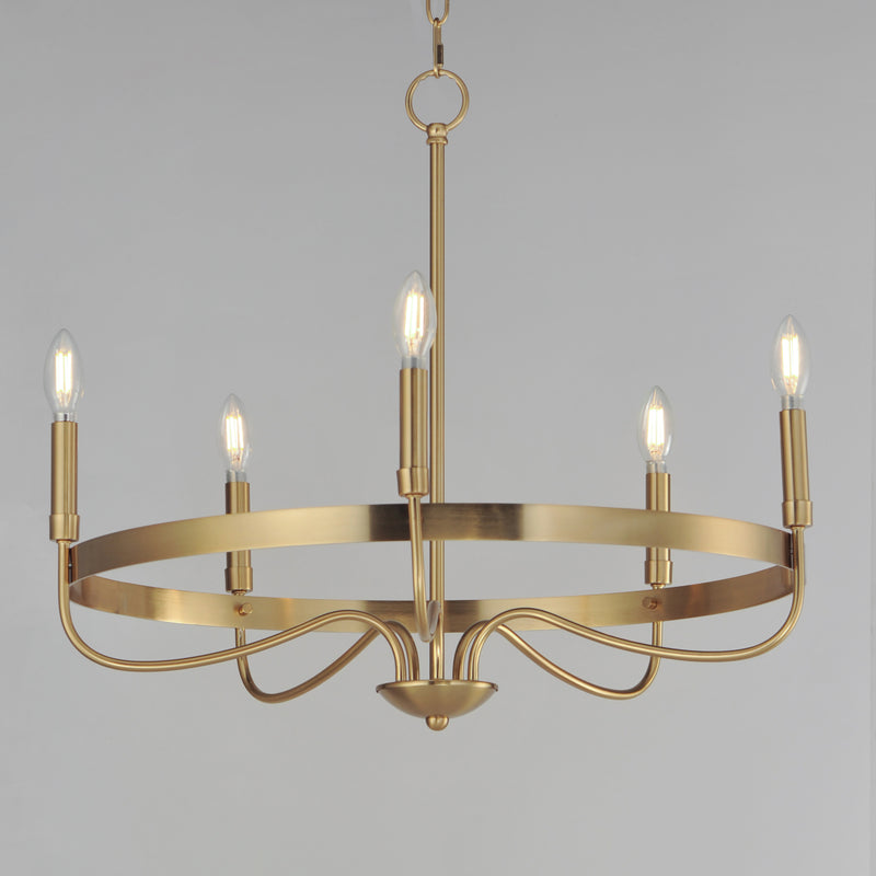 Maxim 14495HR Frankie 5 Light Chandelier | Heritage