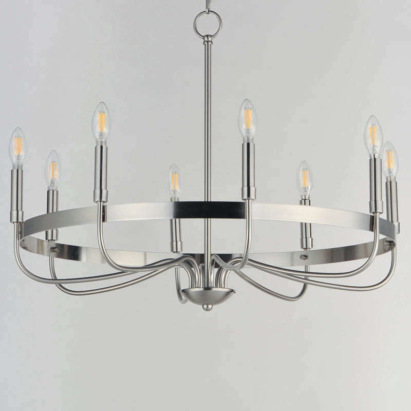 Maxim 14498SN Frankie 8 Light Chandelier | Satin Nickel