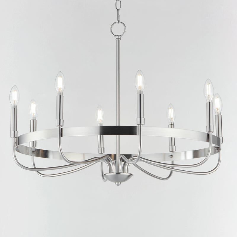 Maxim 14498SN Frankie 8 Light Chandelier | Satin Nickel