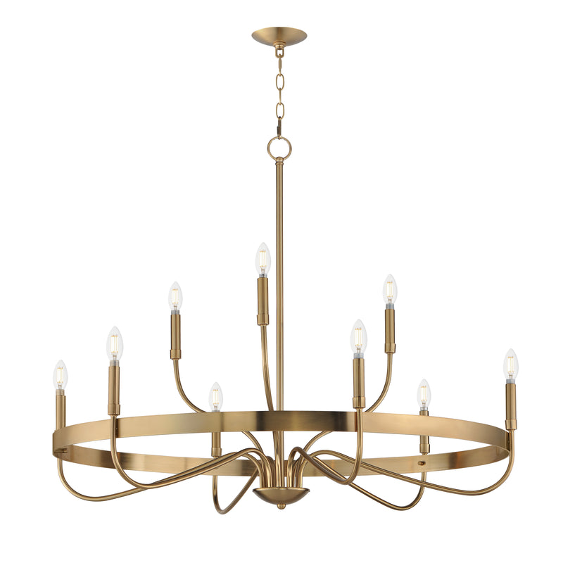 Maxim 14499HR Frankie 9 Light Chandelier | Heritage