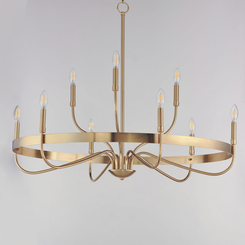 Maxim 14499HR Frankie 9 Light Chandelier | Heritage