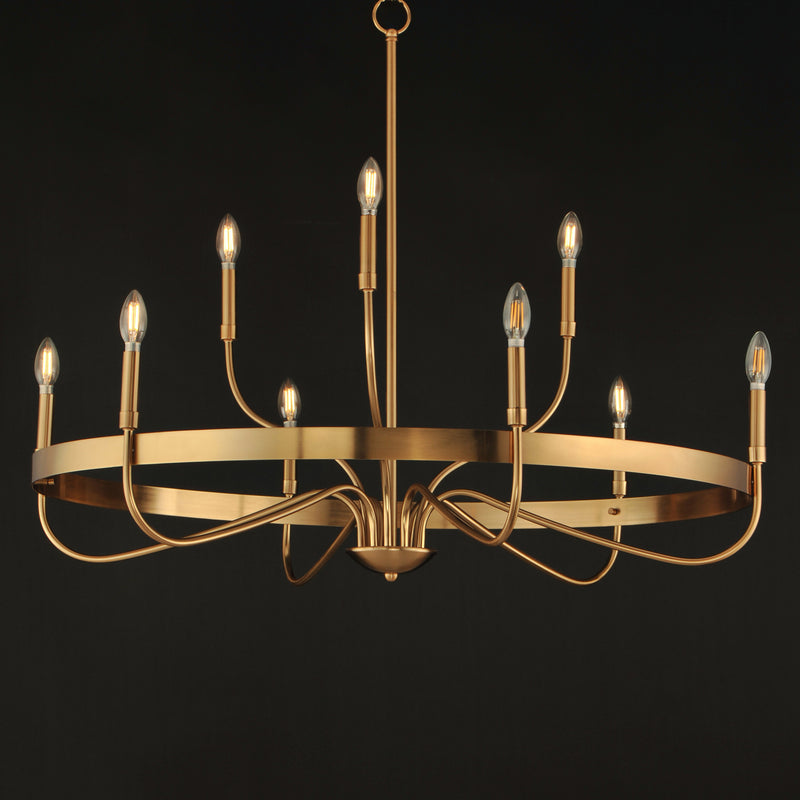 Maxim 14499HR Frankie 9 Light Chandelier | Heritage