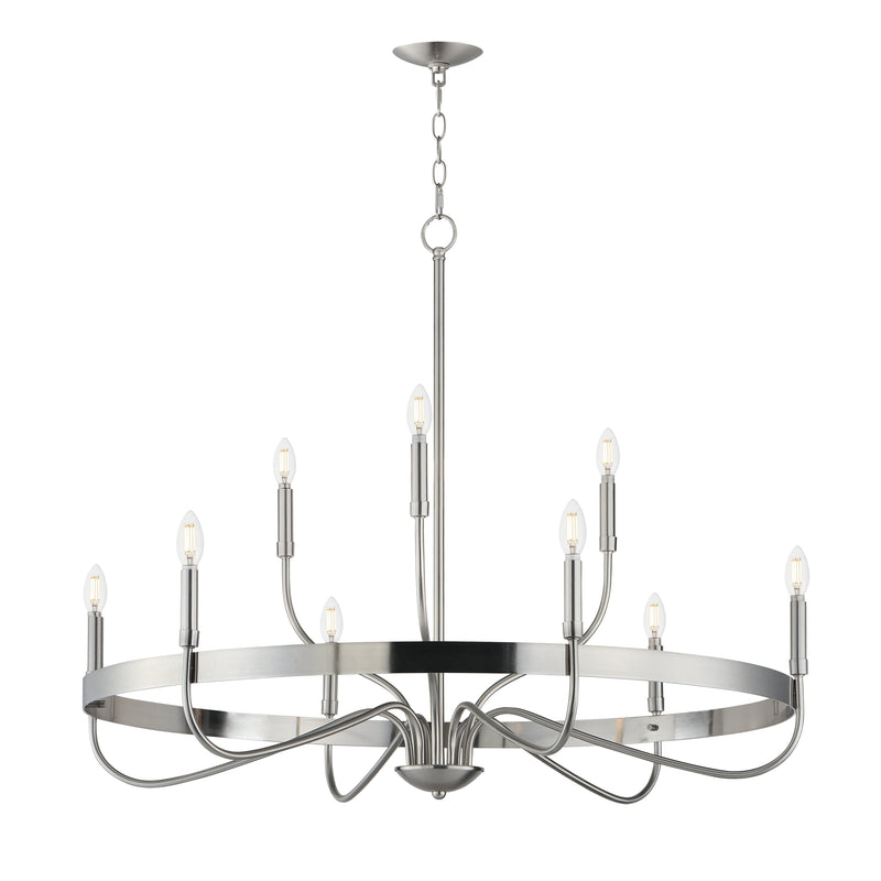 Maxim 14499SN Frankie 9 Light Chandelier | Satin Nickel