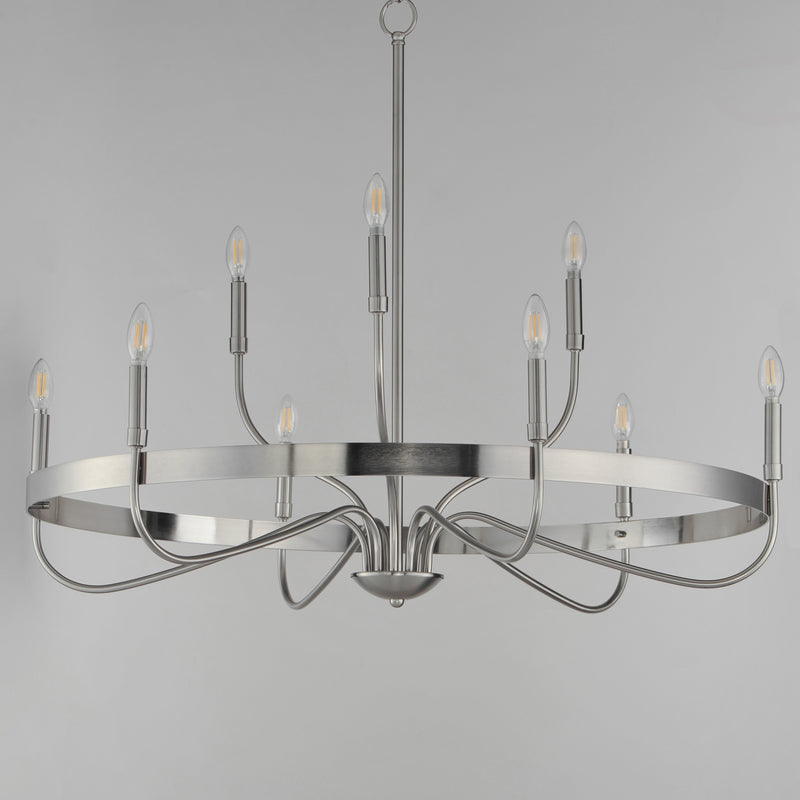 Maxim 14499SN Frankie 9 Light Chandelier | Satin Nickel