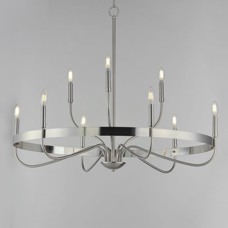 Maxim 14499SN Frankie 9 Light Chandelier | Satin Nickel