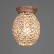 Maxim 14920NA Cotswold Flush Mount | Natural Rattan Wood