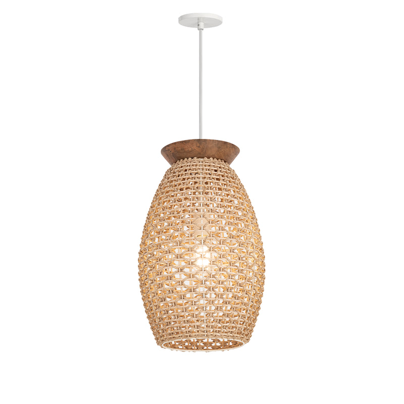 Maxim 14922NA Cotswold 1 Light Pendant | Natural Rattan Wood