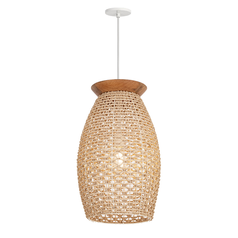 Maxim 14924NA Cotswold Large 1 Light Pendant | Natural Rattan Wood