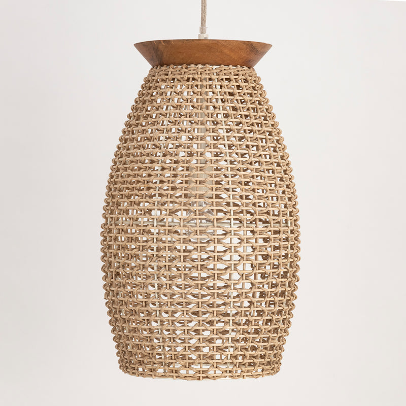 Maxim 14924NA Cotswold Large 1 Light Pendant | Natural Rattan Wood
