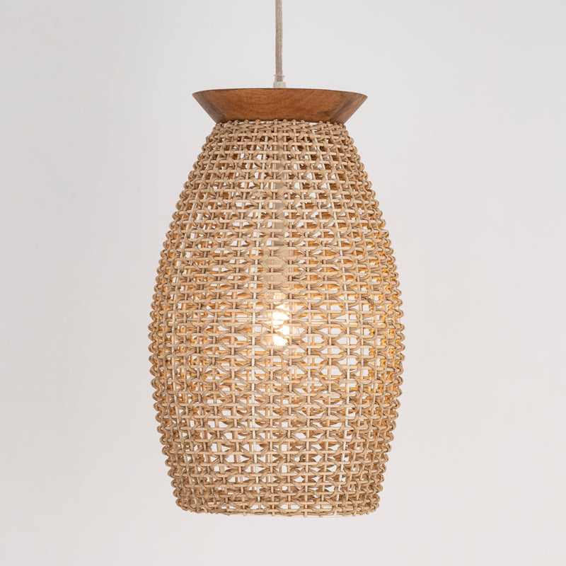 Maxim 14924NA Cotswold Large 1 Light Pendant | Natural Rattan Wood