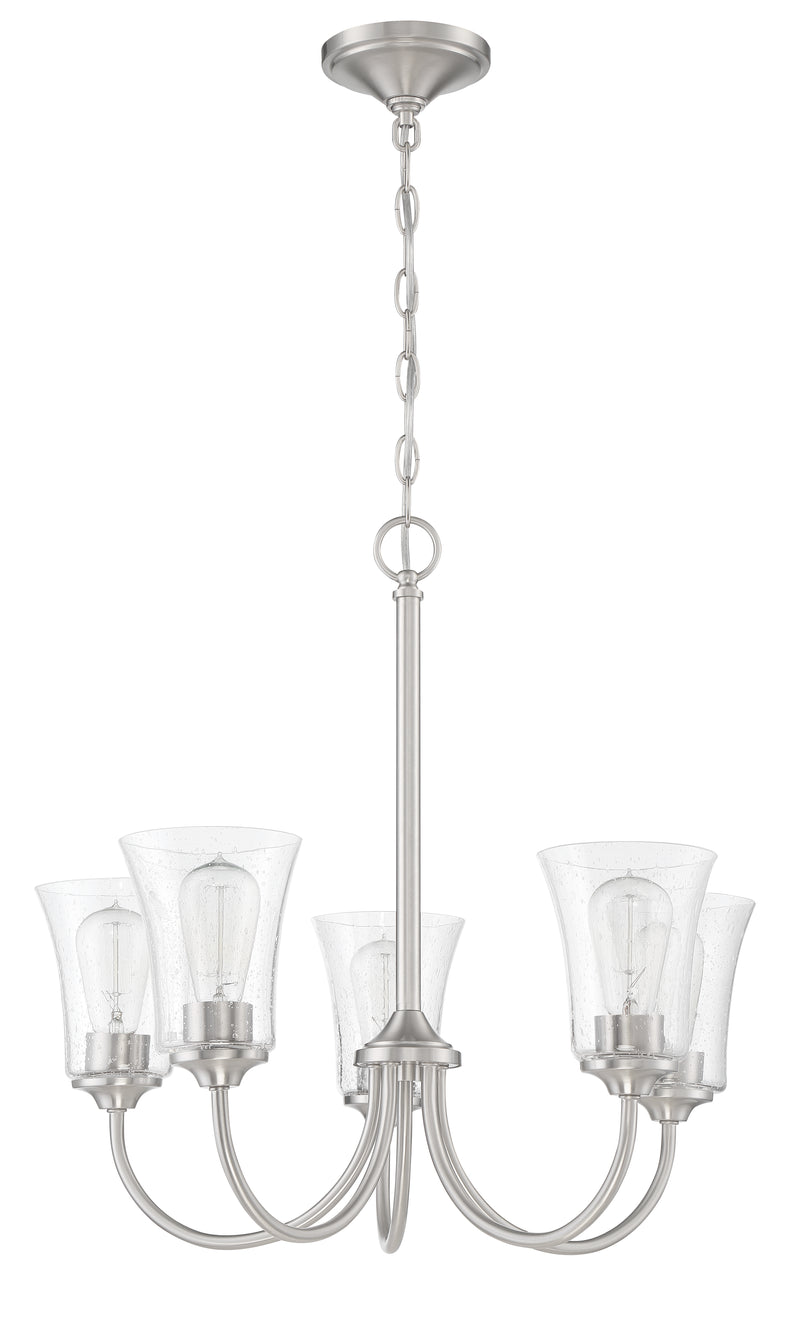 Craftmade 50425-BNK Gwyneth 5 Light Chandelier -Brushed Polished Nickel