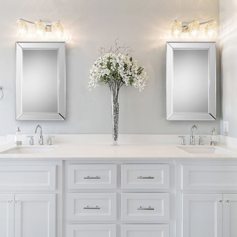 Vistella Mirror | Modern Rectangle Frameless Bathroom Vanity Mirror Mounted Vertical or Horizontal (22 in. W x 34 in. H x 1 in. D)