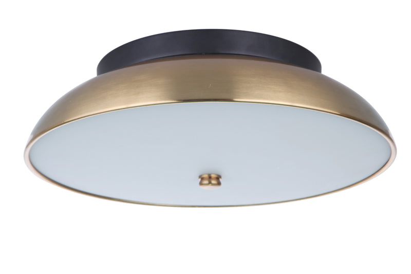 Craftmade X6813-FBSB-LED Soul 1 Light 12.5" LED Flush Mount -Flat Black/Satin Brass