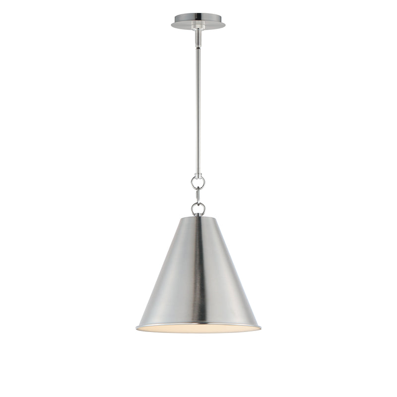 Maxim 15162SN Veritas 12" 1 Light Pendant | Satin Nickel