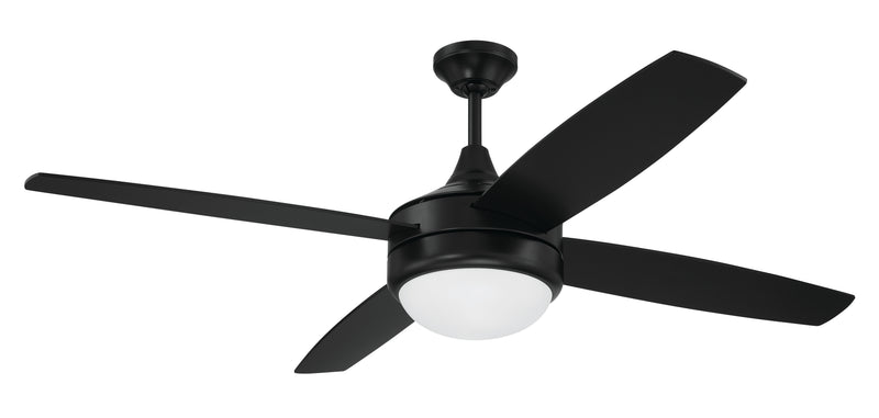 Craftmade PHZ52FB4 Phaze II 4- Blade LED Ceiling Fan -Flat Black