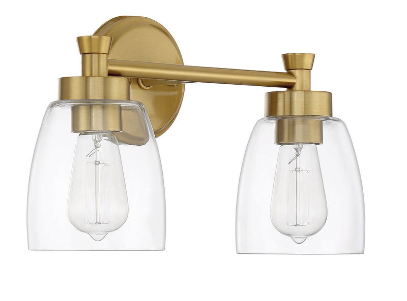 Craftmade 12716SB2 Henning 2 Light Bathroom Vanity Light -Satin Brass