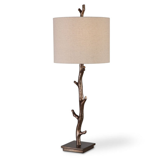 Thaloren Rustic Tree Branch Table Lamp with Oatmeal Linen Shade (34" H Lamp with 10" H x 13" W Shade)