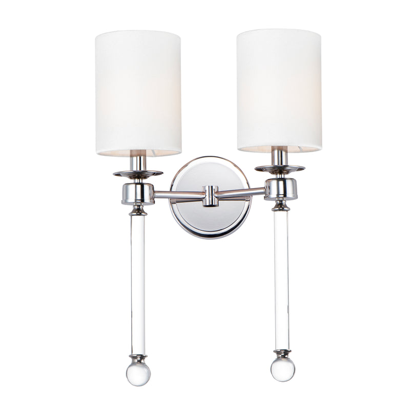 Maxim 16108WTCLPN Lucent 2 Light Wall Sconce | Polished Nickel