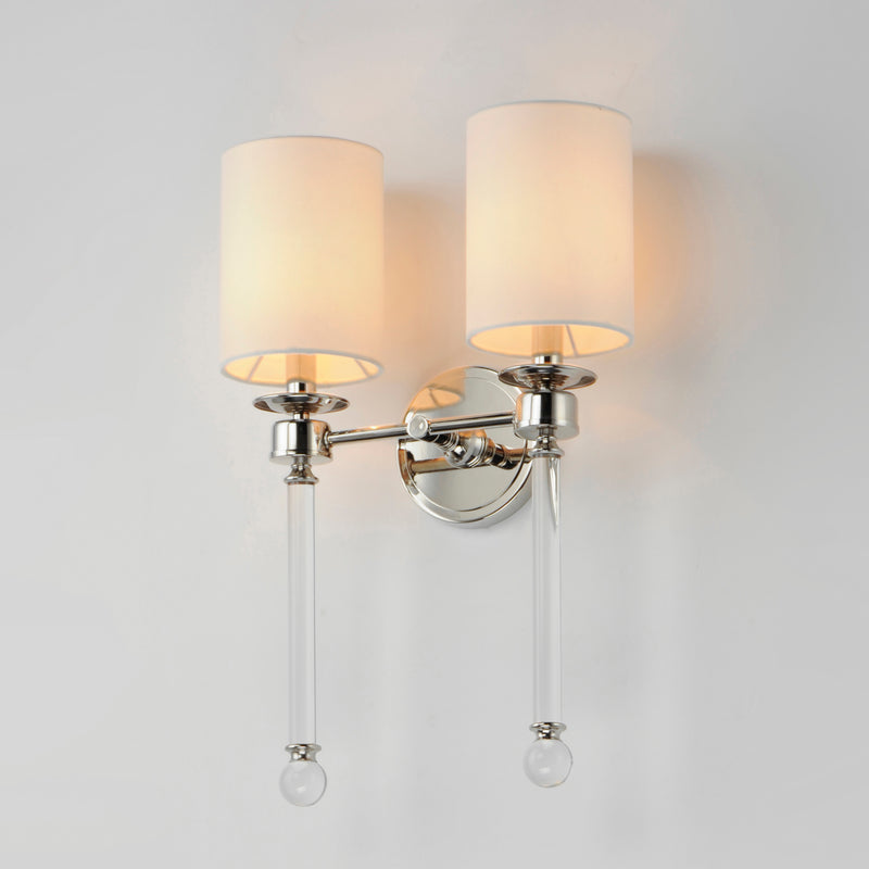 Maxim 16108WTCLPN Lucent 2 Light Wall Sconce | Polished Nickel