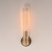 Maxim 16110CLBKAB Flambeau 1 Light Wall Sconce | Black / Antique Brass