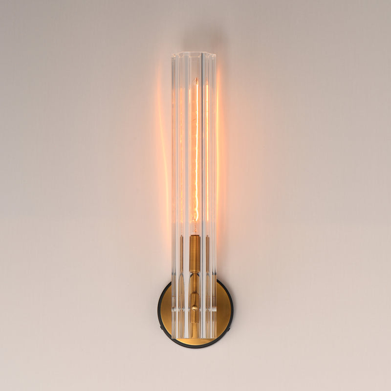 Maxim 16110CLBKAB Flambeau 1 Light Wall Sconce | Black / Antique Brass