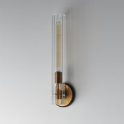 Maxim 16110CLBKAB Flambeau 1 Light Wall Sconce | Black / Antique Brass
