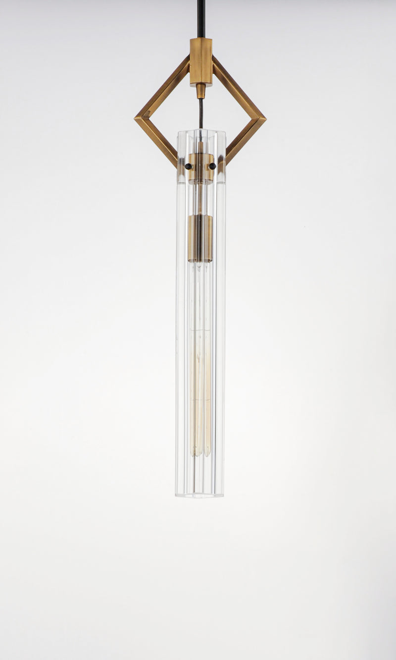 Maxim 16111CLBKAB Flambeau 1 Light Mini Pendant | Black / Antique Brass