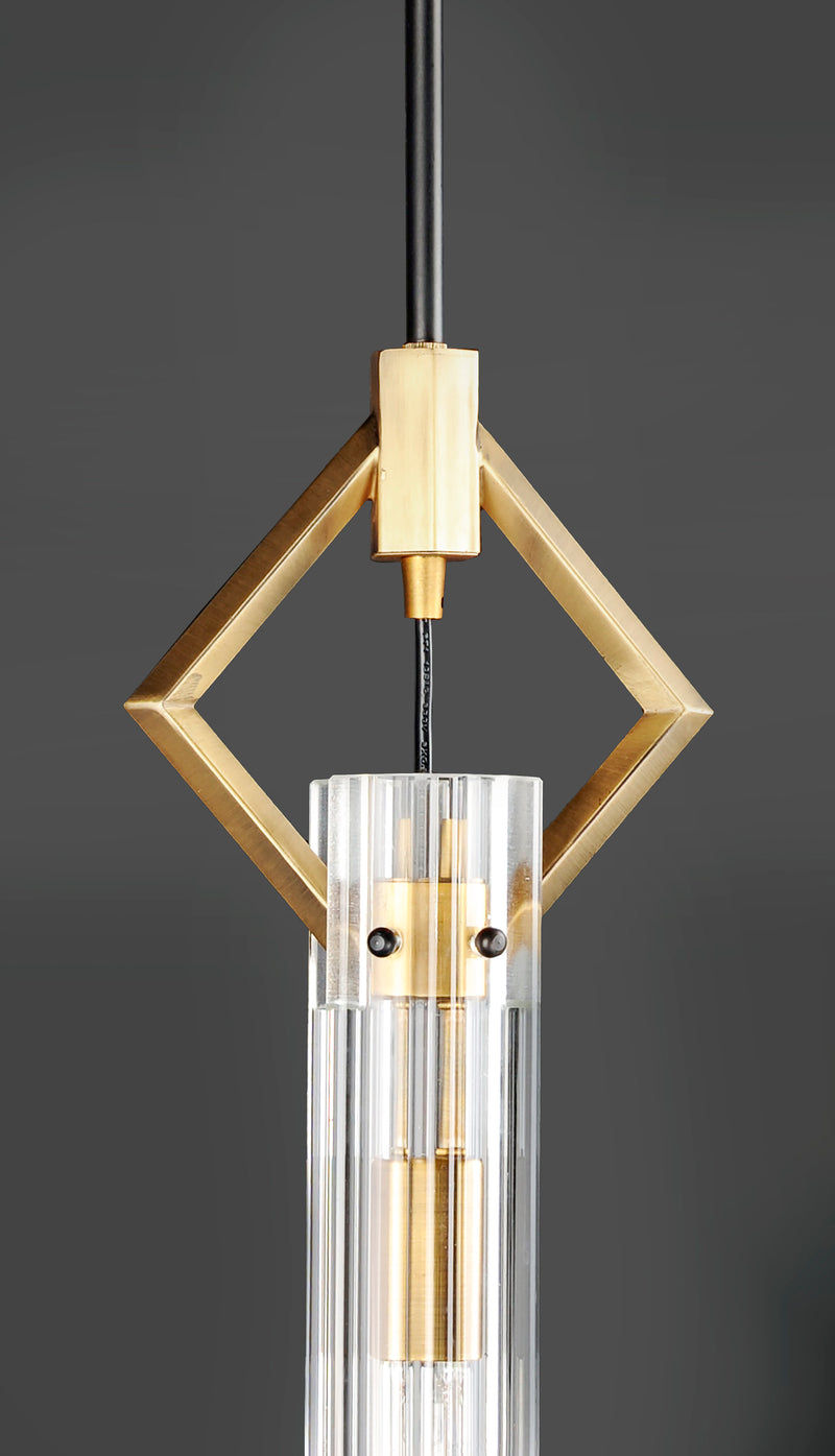 Maxim 16111CLBKAB Flambeau 1 Light Mini Pendant | Black / Antique Brass