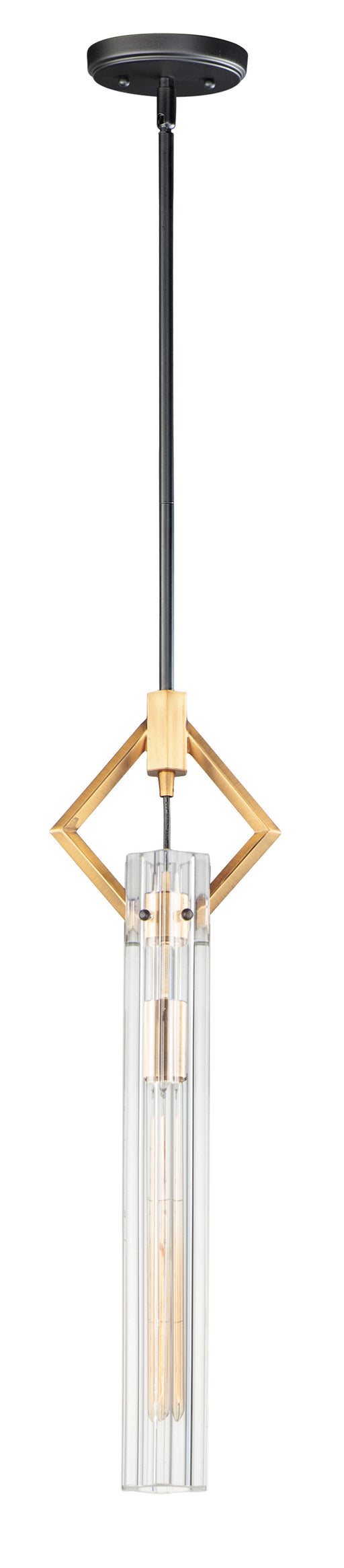 Maxim 16111CLBKAB Flambeau 1 Light Mini Pendant | Black / Antique Brass